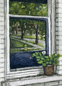 Outside In  Patricia Gergetz West Bend WI watercolor  SOLD